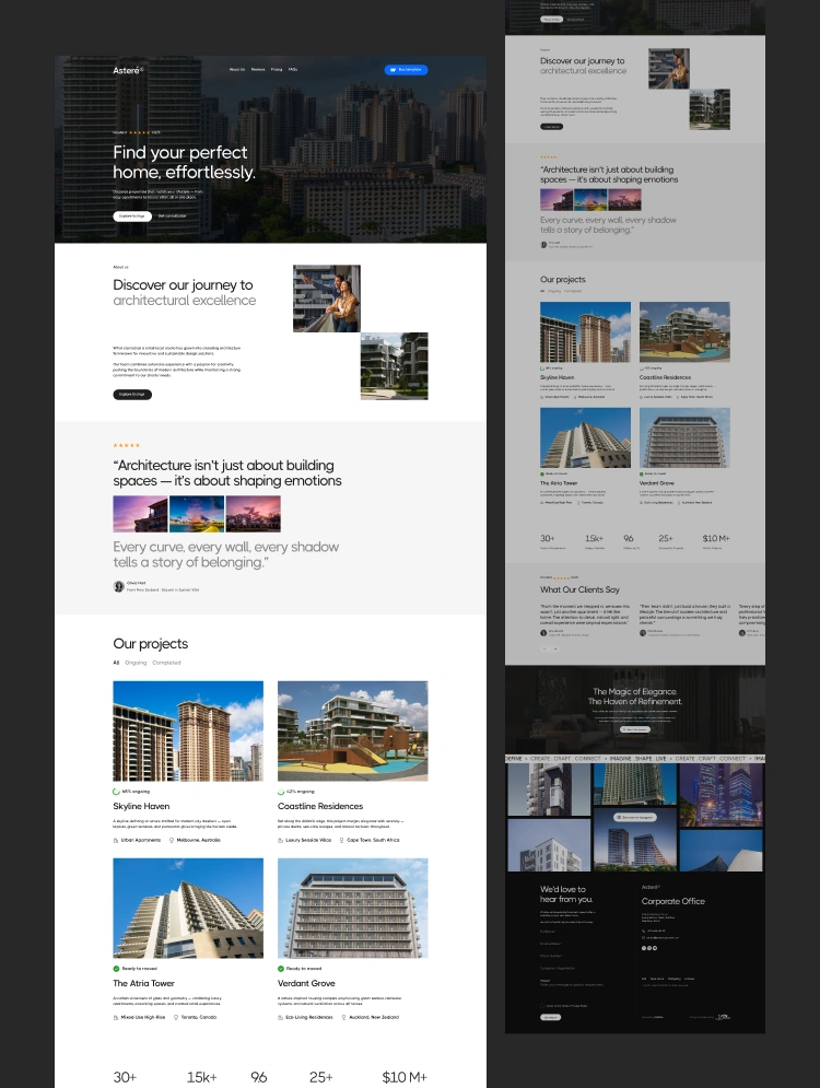 Asterer Webflow template — light minimal agency design