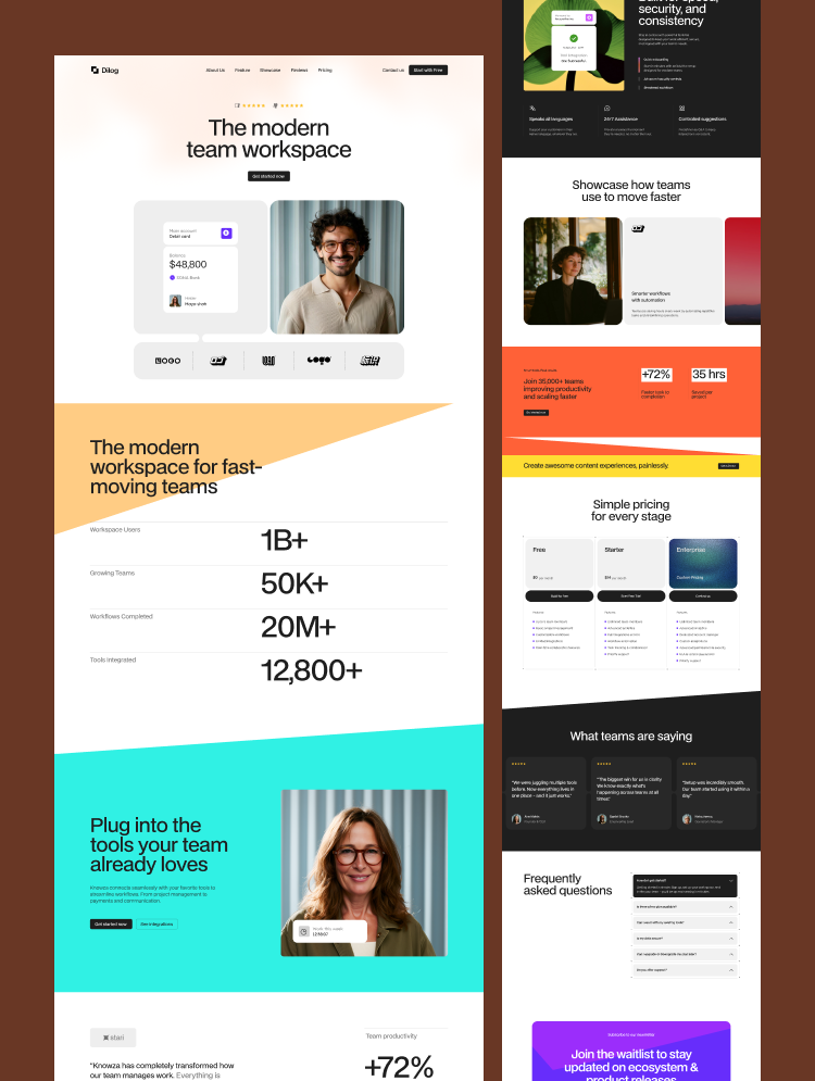 Dilog Webflow template — light modern nonprofit design
